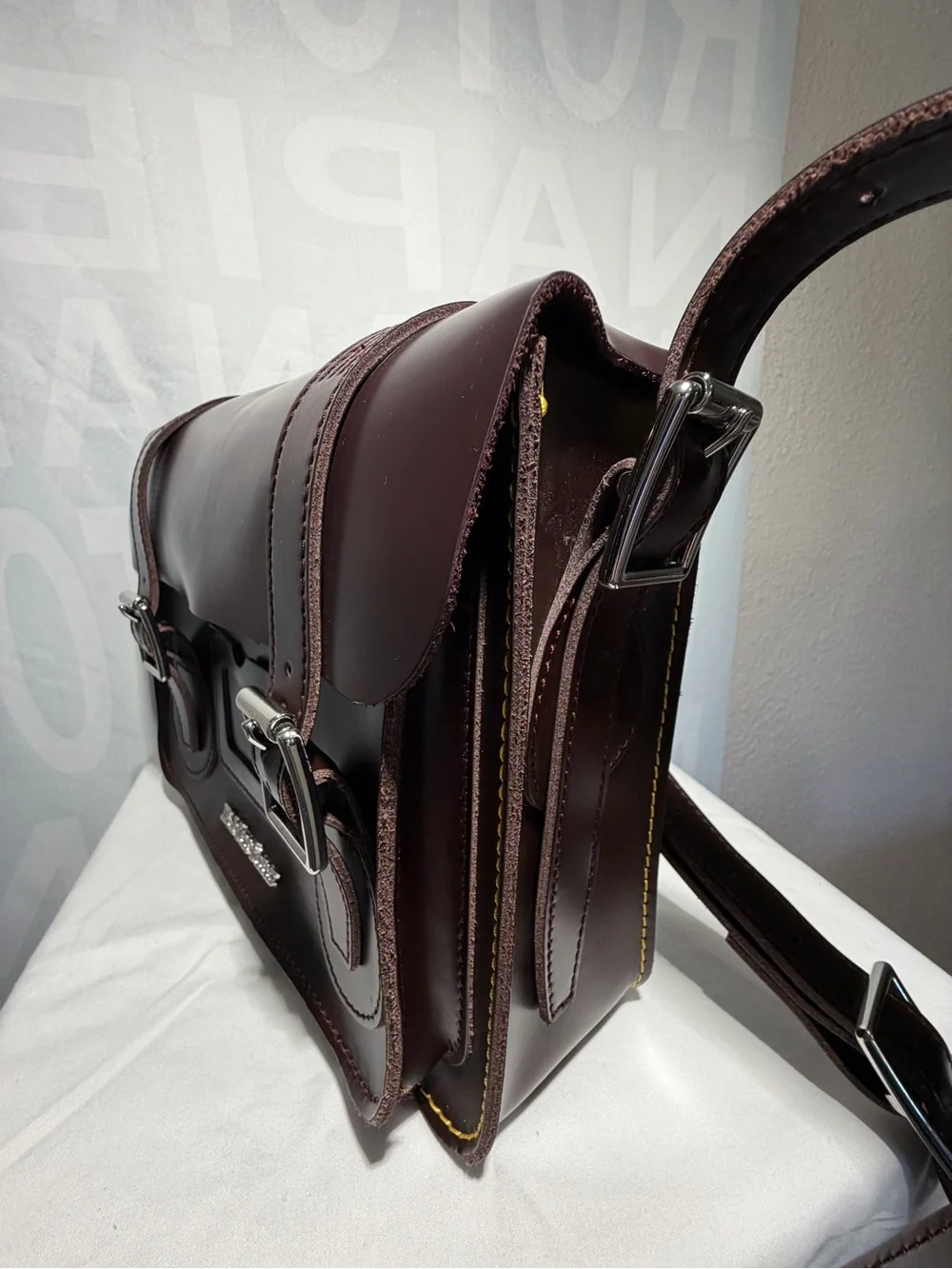 Dr. Martens classic burgundy 11 inch messenger bag